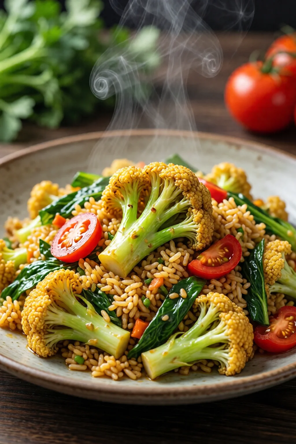 cauliflower rice stir fry healthy weight loss recipe