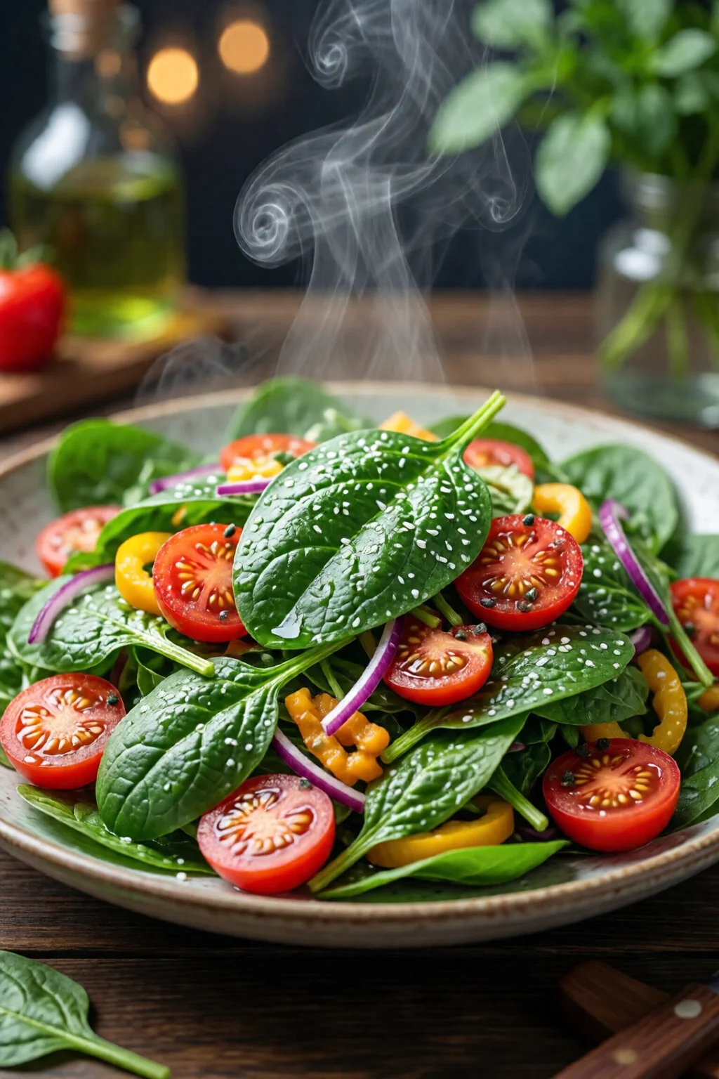 spinach salad low calorie healthy weight loss recipe