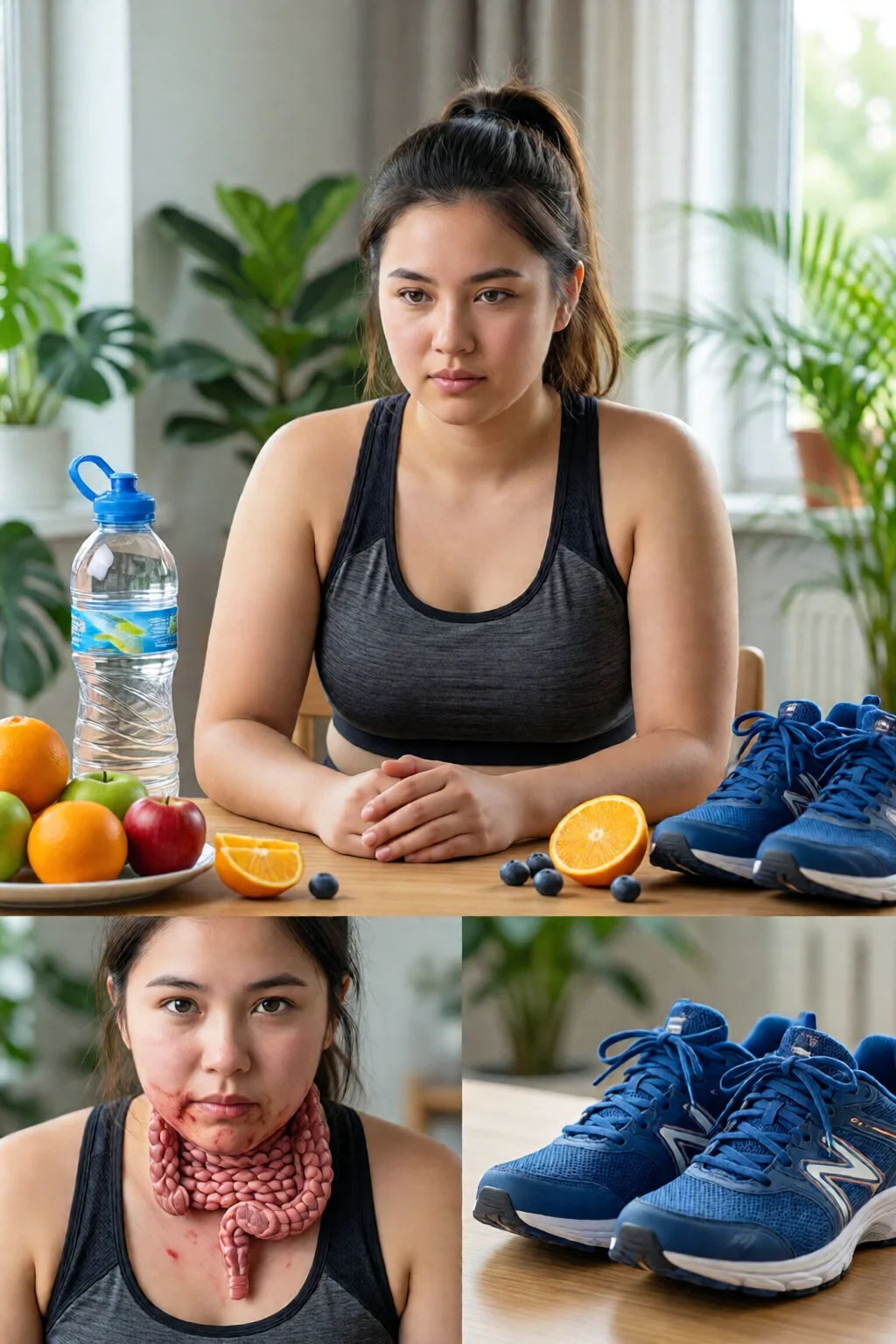 which of the following is a symptom of bulimia a weight gain b low blood sugar c high blood pressure d acid damage to the esophagus